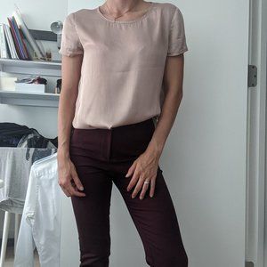 Silk Blouse/t-shirt in pink. Size S